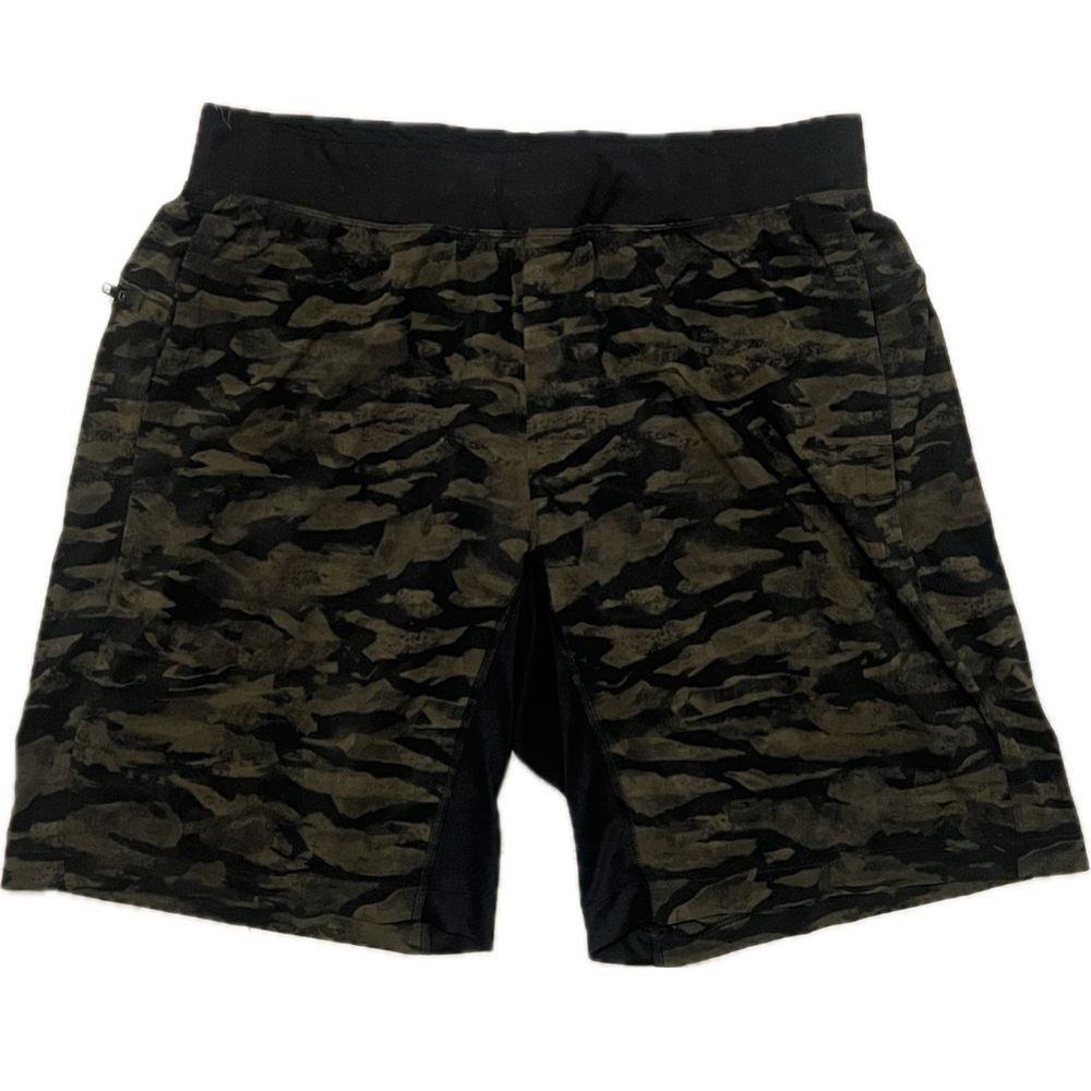 lululemon athletica Men's Black and Brown Athletic Shorts